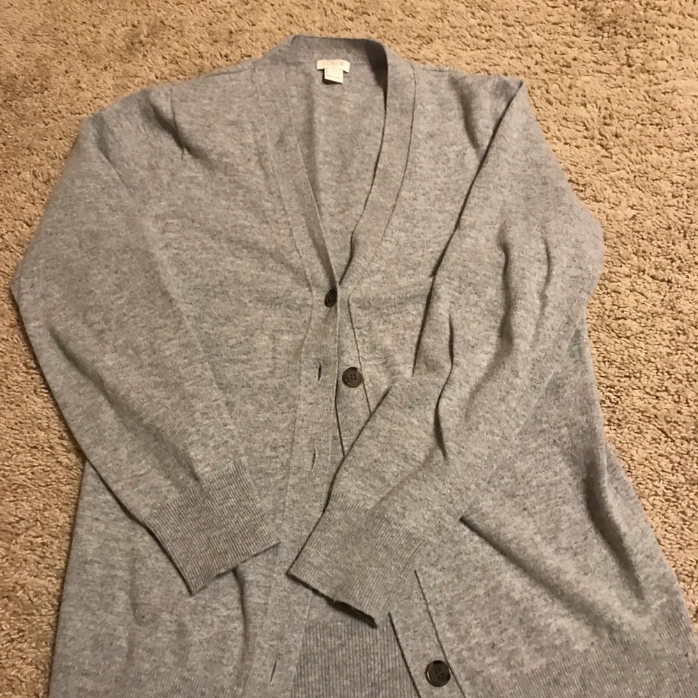 JCrew oversized gray v neck cardigan.  Small